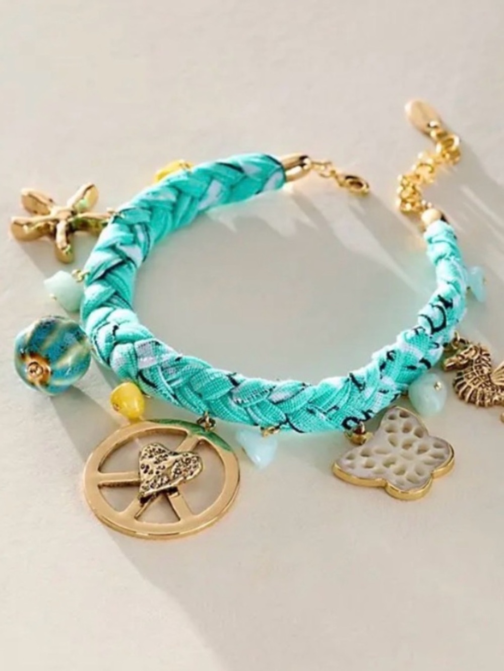 Free People Sky Charm Anklet. NWT. Teal